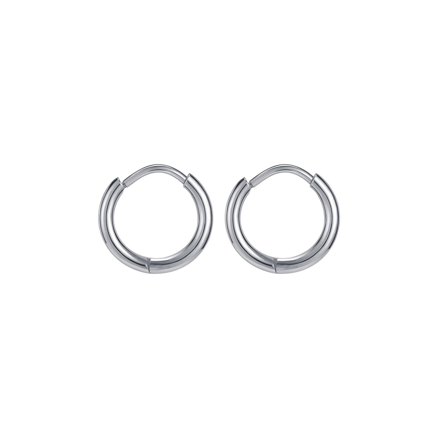 1 Pair 6mm 8mm 10mm Dia Circle 4 Colors Unisex Stainless Steel Hoop Huggie Earrings
