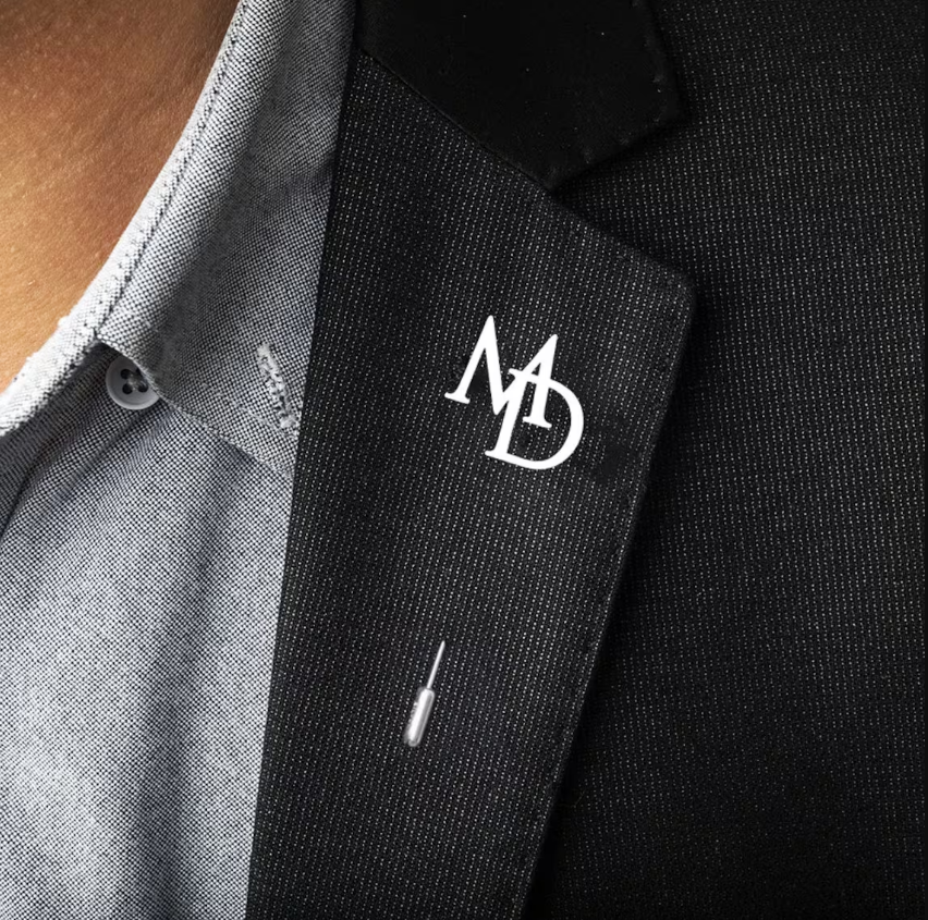 Personalized Unisex Stainless Steel Initials Letters Pin Brooch For Business Event