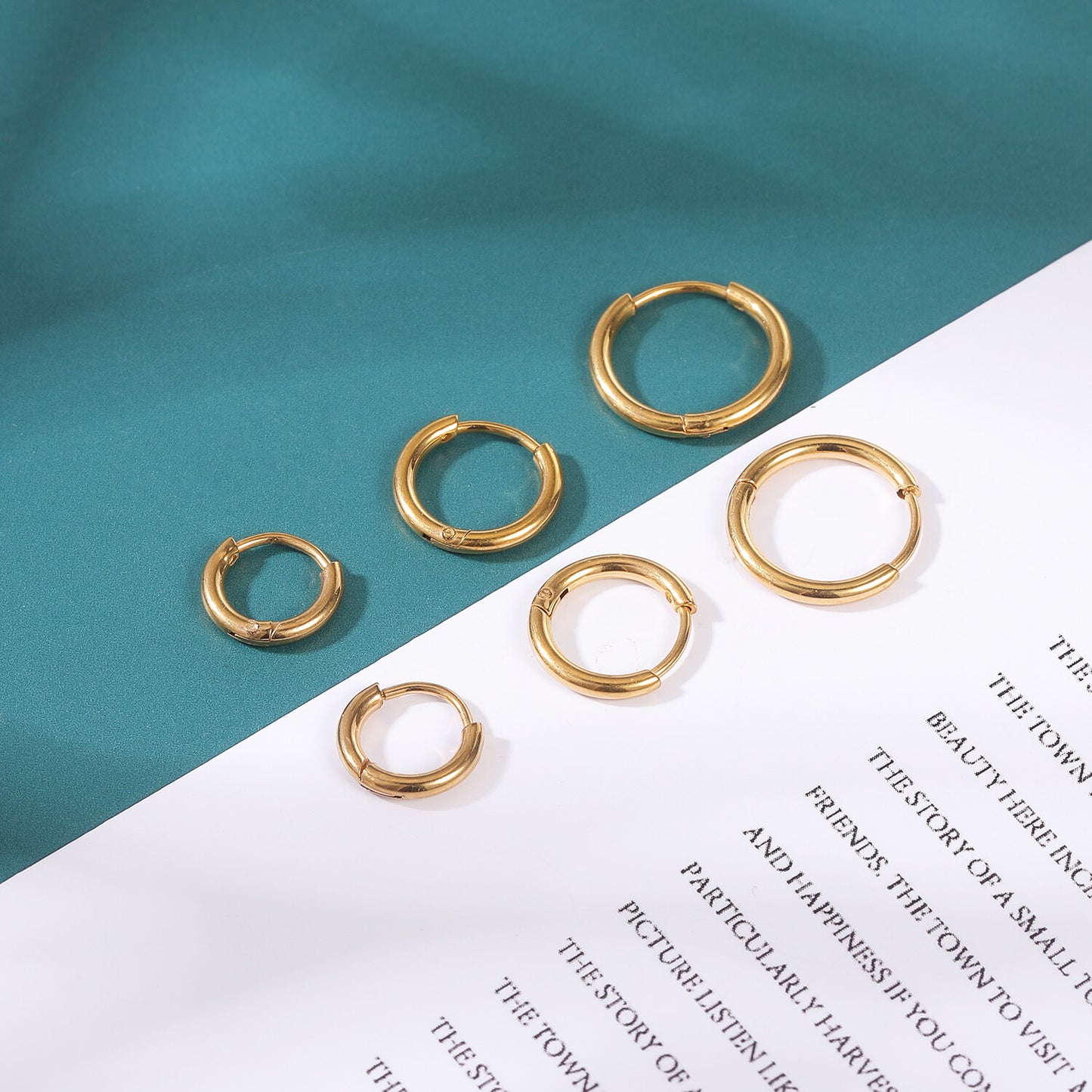 1 Pair 6mm 8mm 10mm Dia Circle 4 Colors Unisex Stainless Steel Hoop Huggie Earrings