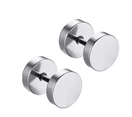 12pairs Unisex Punk 316L Stainless Steel Multi Colors Huggie Earrings