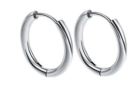 12pairs Unisex Punk 316L Stainless Steel Multi Colors Huggie Earrings