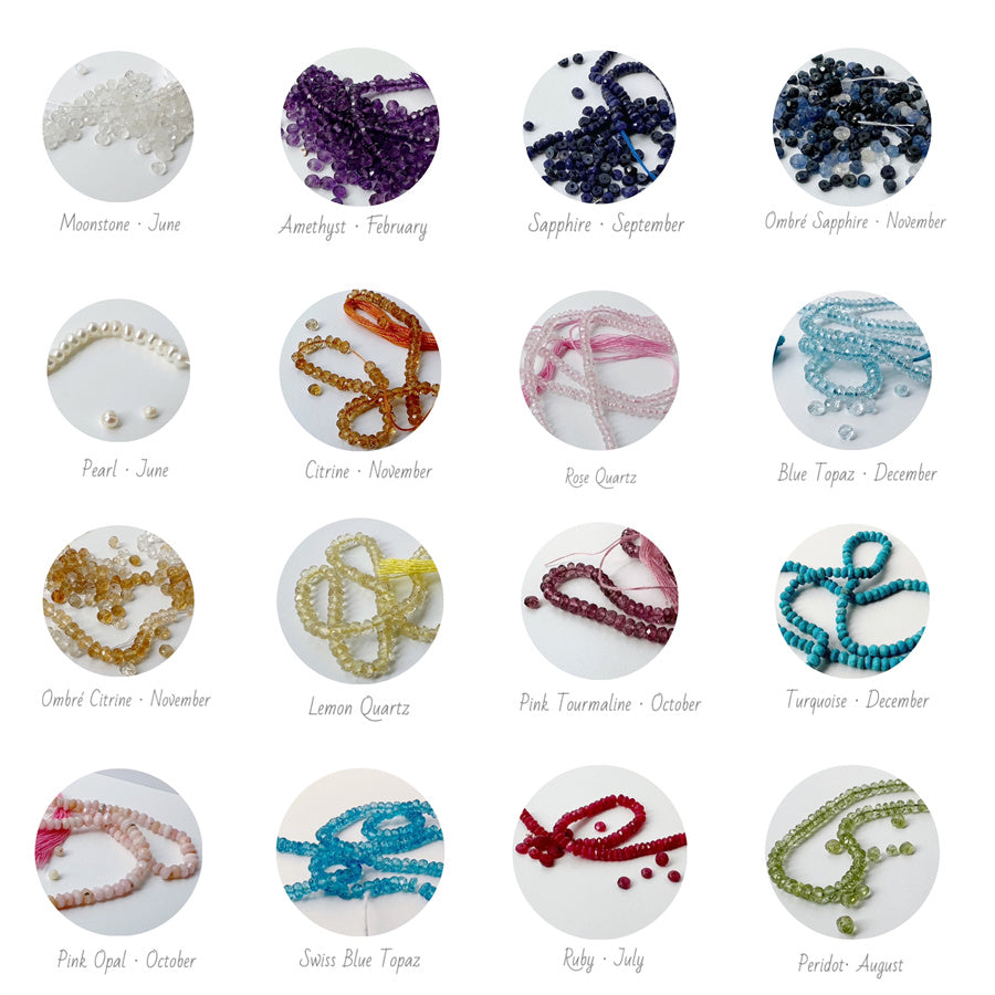 Dainty Handmade Jewelry 316L Steel Birthstone Beaded Bracelet For Girls