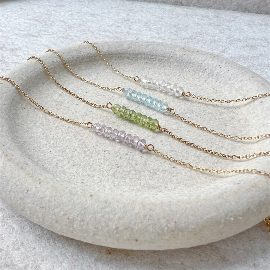 Dainty Handmade Jewelry 316L Steel Birthstone Beaded Bracelet For Girls