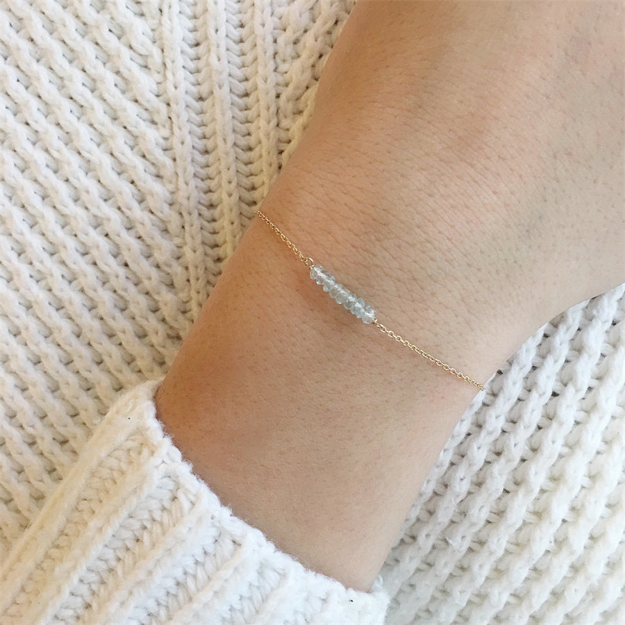 Dainty Handmade Jewelry 316L Steel Birthstone Beaded Bracelet For Girls