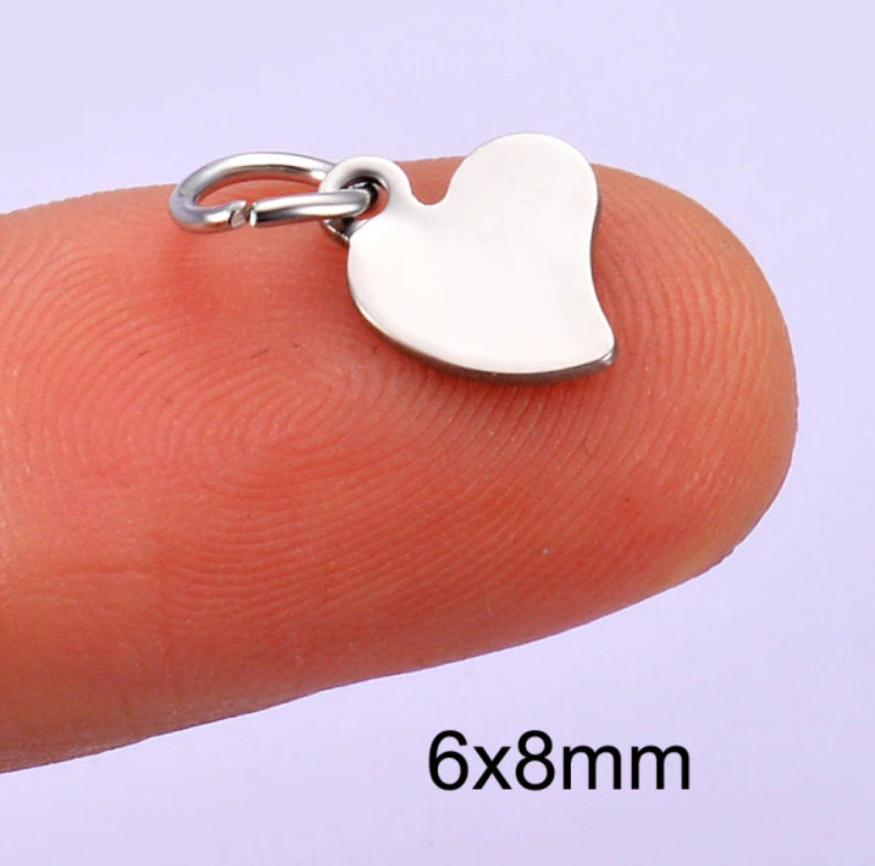 Customized Logo Oval Round Heart Shaped Gold Plated 316L Steel Jewelry Charms