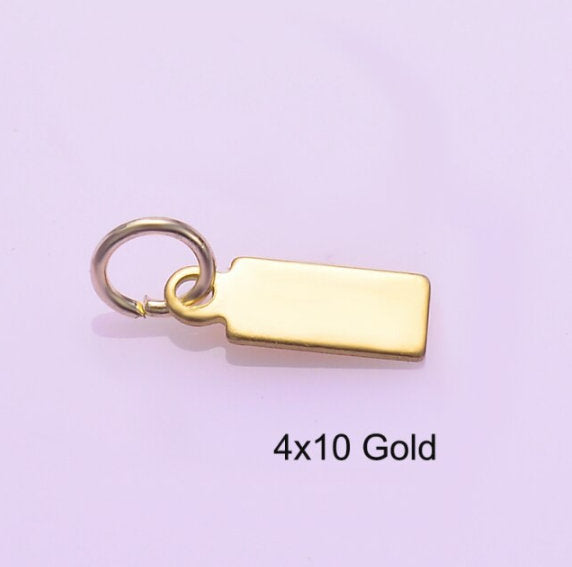 Customized Logo Oval Round Heart Shaped Gold Plated 316L Steel Jewelry Charms