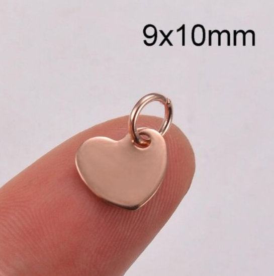 Customized Logo Oval Round Heart Shaped Gold Plated 316L Steel Jewelry Charms