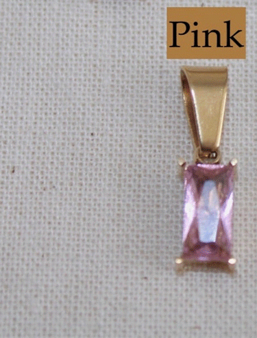 18K Gold Plated Waterproof Stainless Steel Zircon Gemstone Charm Necklace