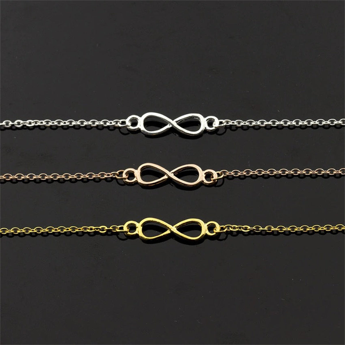 Minimalist Infinity Femme Jewelry Gold Plated Stainless Steel Chain Bracelet