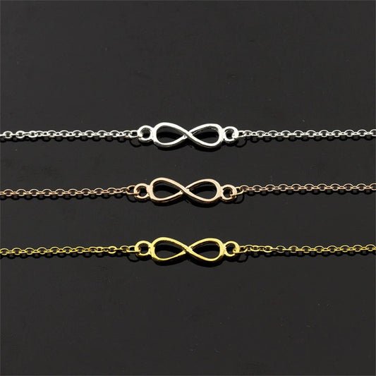 Minimalist Infinity Femme Jewelry Gold Plated Stainless Steel Chain Bracelet