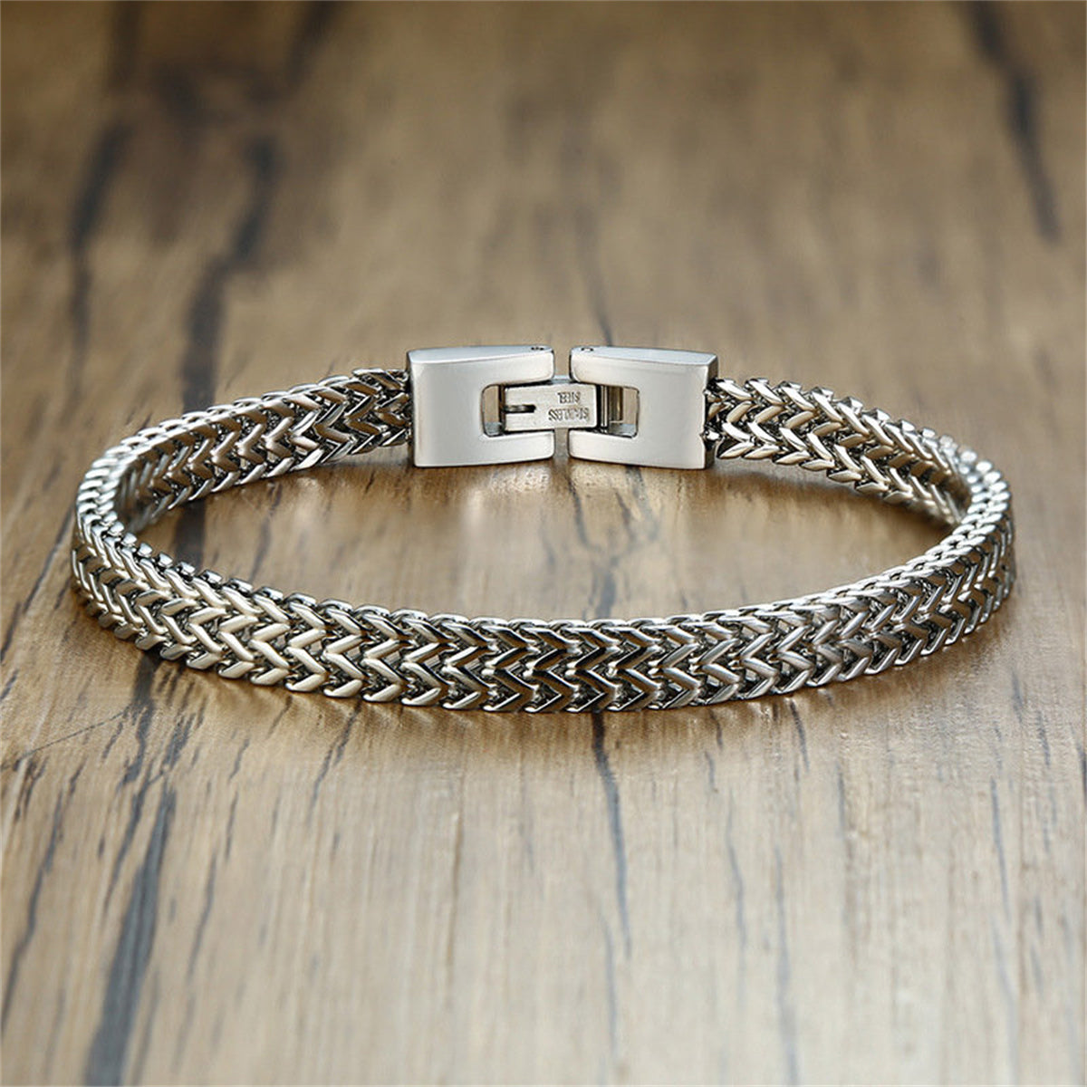 Fashion Geometric Black Plated High Polished Stainless Steel Bracelets For Men