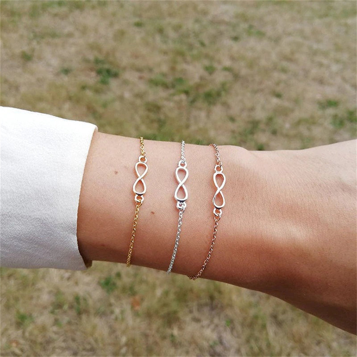 Minimalist Infinity Femme Jewelry Gold Plated Stainless Steel Chain Bracelet