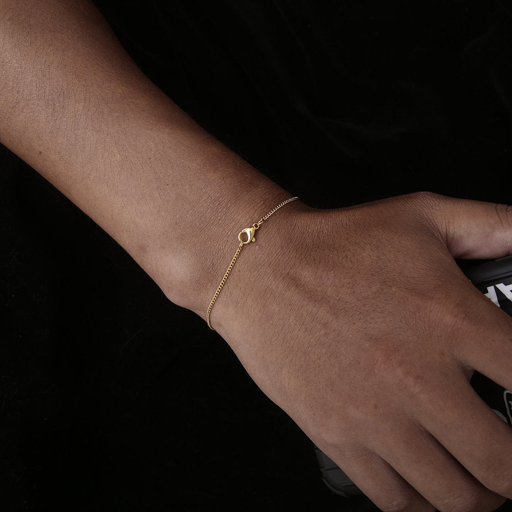 Different Width 316L Steel 18k Gold Plated Cuba Mens Bracelet Chain