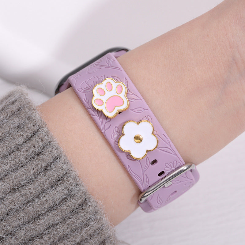 Various Cute Cartoon Designs Alloy Gold Decorative Charms For Apple Watchband
