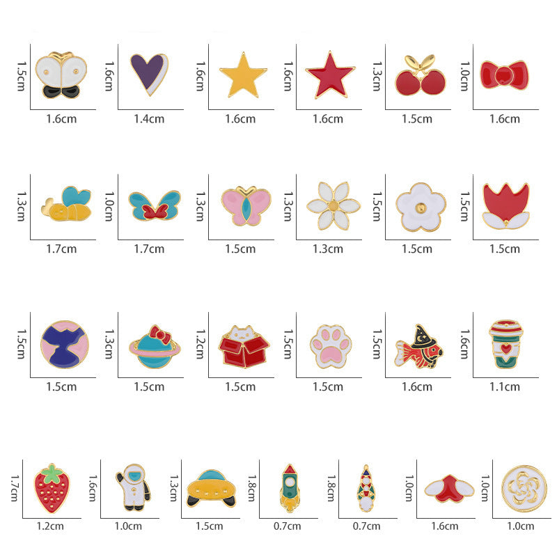 Various Cute Cartoon Designs Alloy Gold Decorative Charms For Apple Watchband