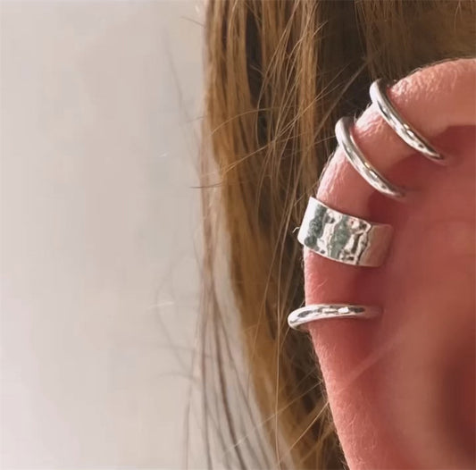Minimalist 3 Designs 925 Sterling Silver No Piercing Cuff Earrings