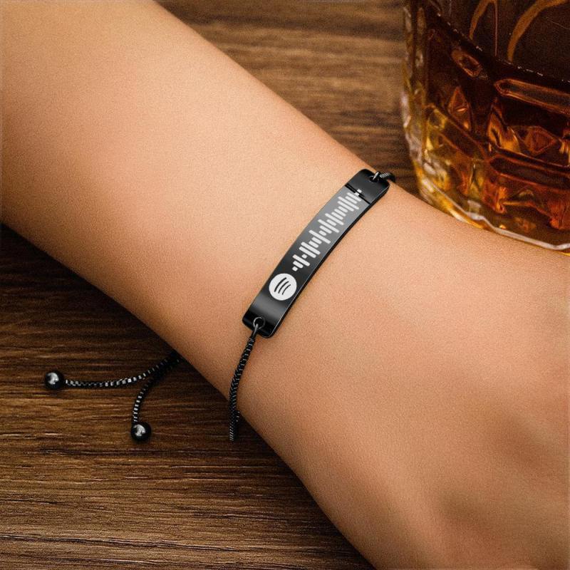 Different Colors Stainless Steel Custom Gift Spotify Code Music Bar Bracelet