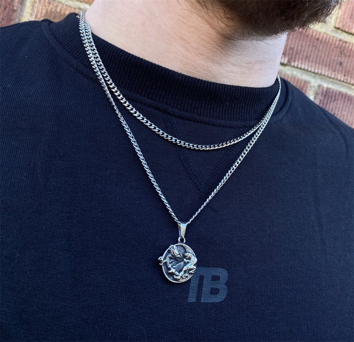 Vintage Style 8 Designs Stainless Steel Silver Pendant Necklace For Men