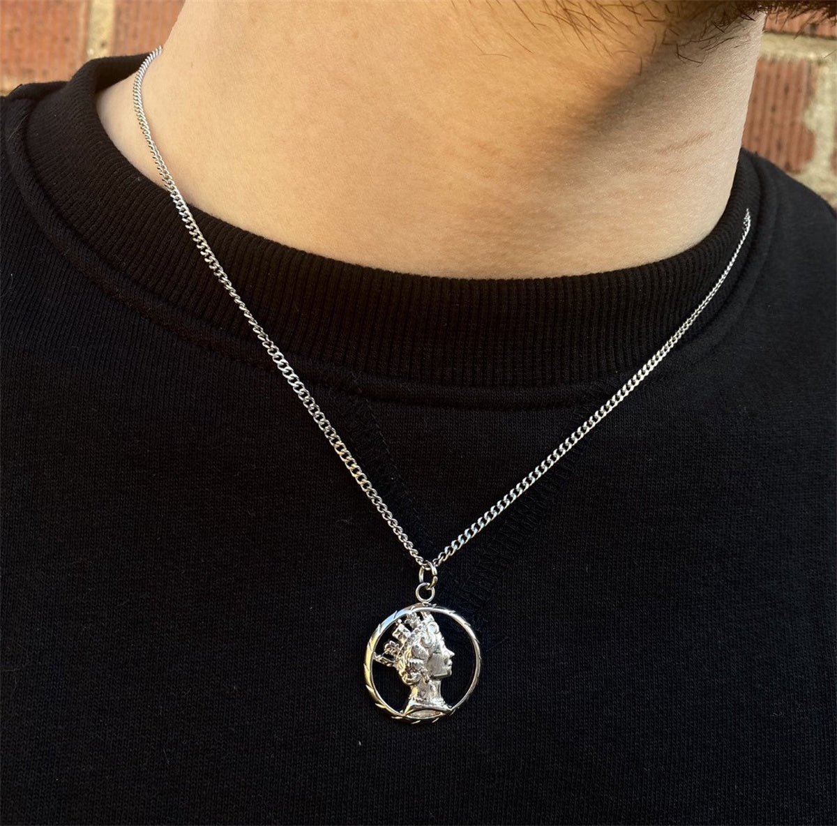 Vintage Style 8 Designs Stainless Steel Silver Pendant Necklace For Men