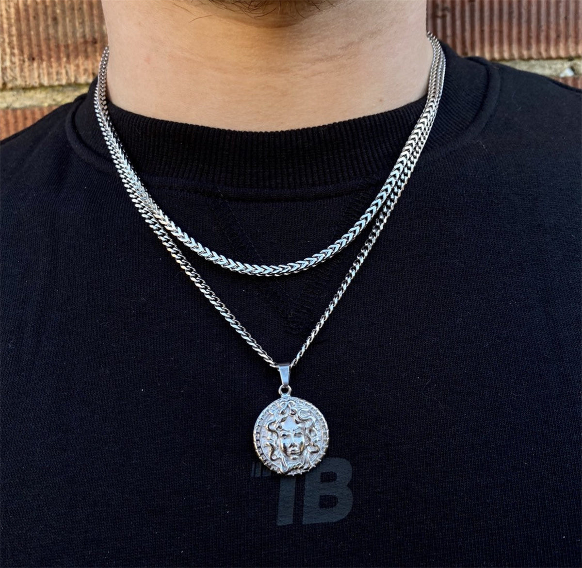 Vintage Style 8 Designs Stainless Steel Silver Pendant Necklace For Men