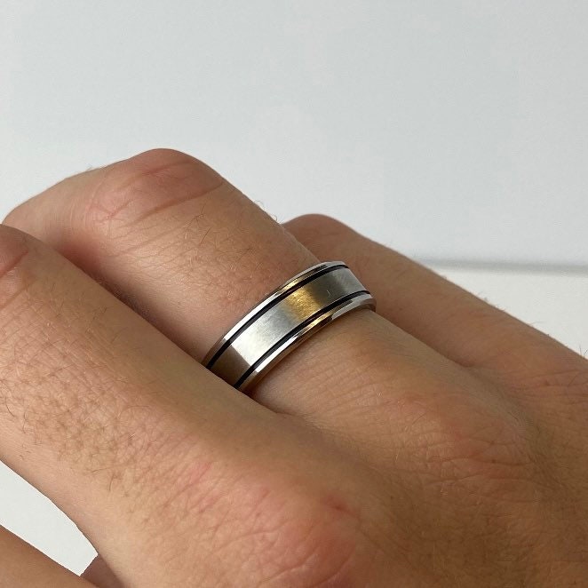 Minimalist 4 Different Designs Stainless Steel Silver Band Rings For Men